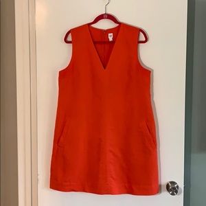Gap Orange sleeveless v-neck shift dress
